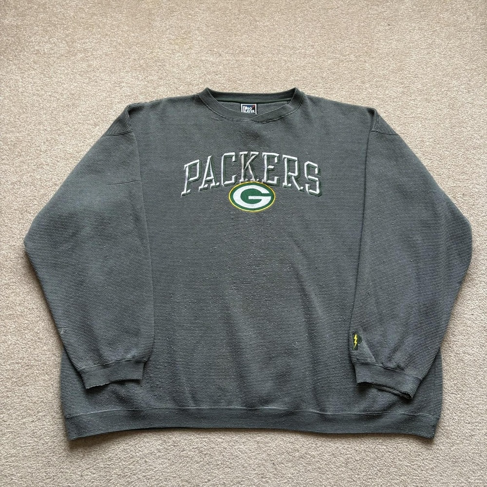 Vtg Green Bay Packers Sweatshirt Mens 2XL Pro Player 90s NFL Crewneck Sweater